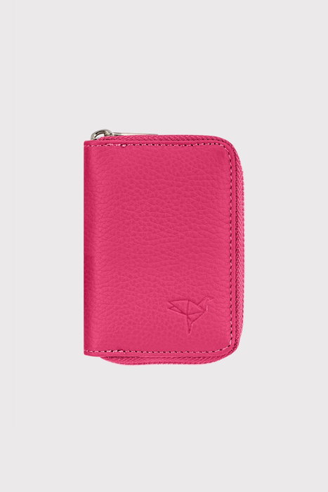 Zoozie Bags Cartera Fucsia Mujer Piel Auténtica Lujosa y Práctica con Múltiples Ranuras para Tarjetas y Bolsillo con Cremallera
